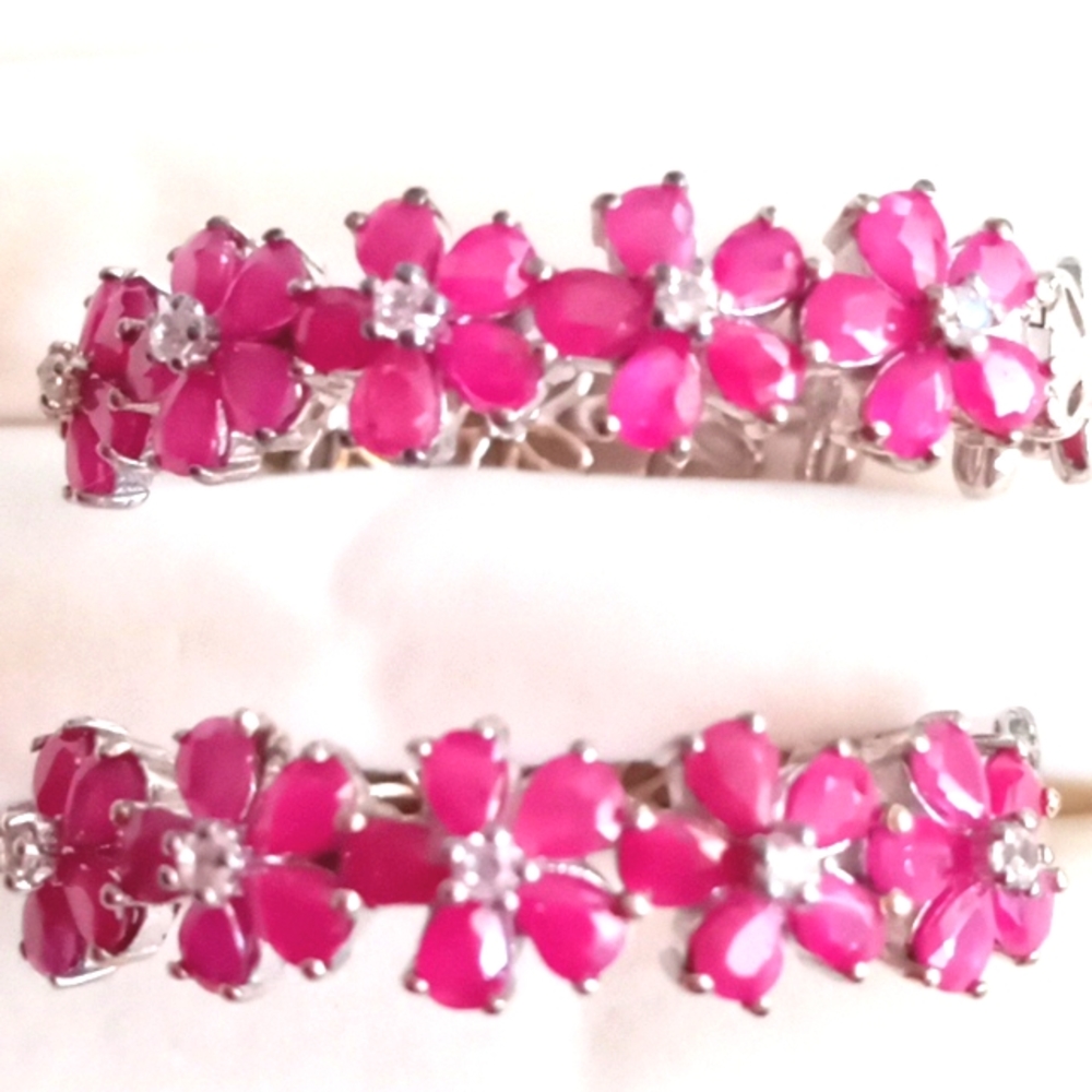 AFRICAN RUBY, CAMBODIAN ZIRCON INSIDE OUT EARRINGS